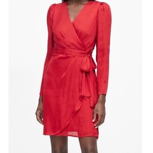 Banana Republic red wrap dress